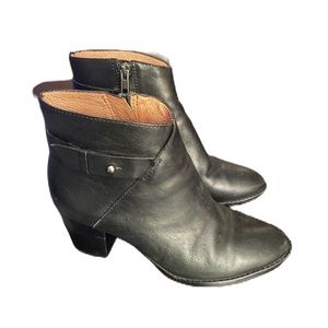 Madewell Heeled Ankle Boot English Saddle Women 6.5 Black Leather AA190